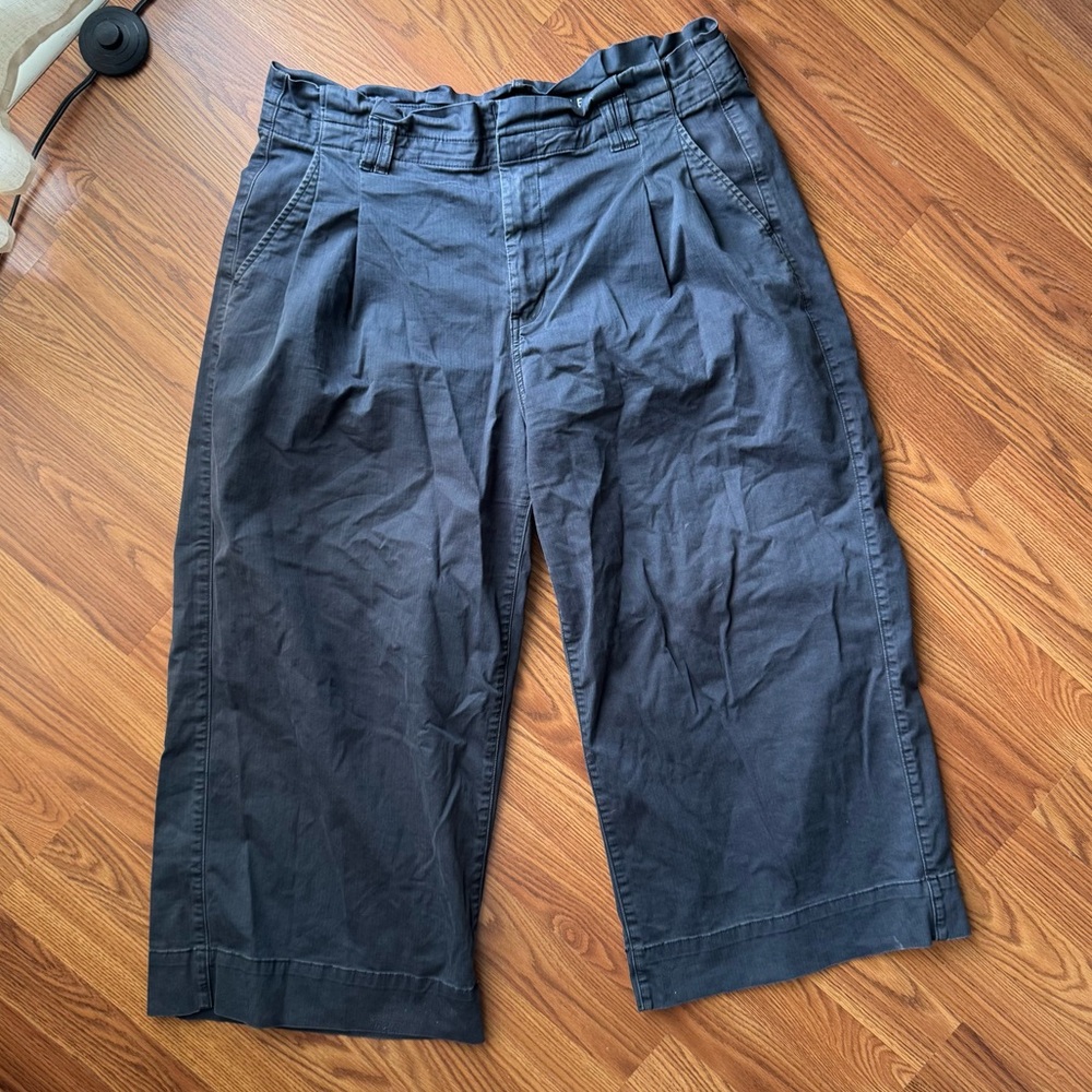 American Eagle Paperbag Waist Wide Leg Cropped Pants Size 14